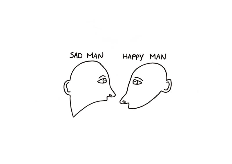 Sad man happy man